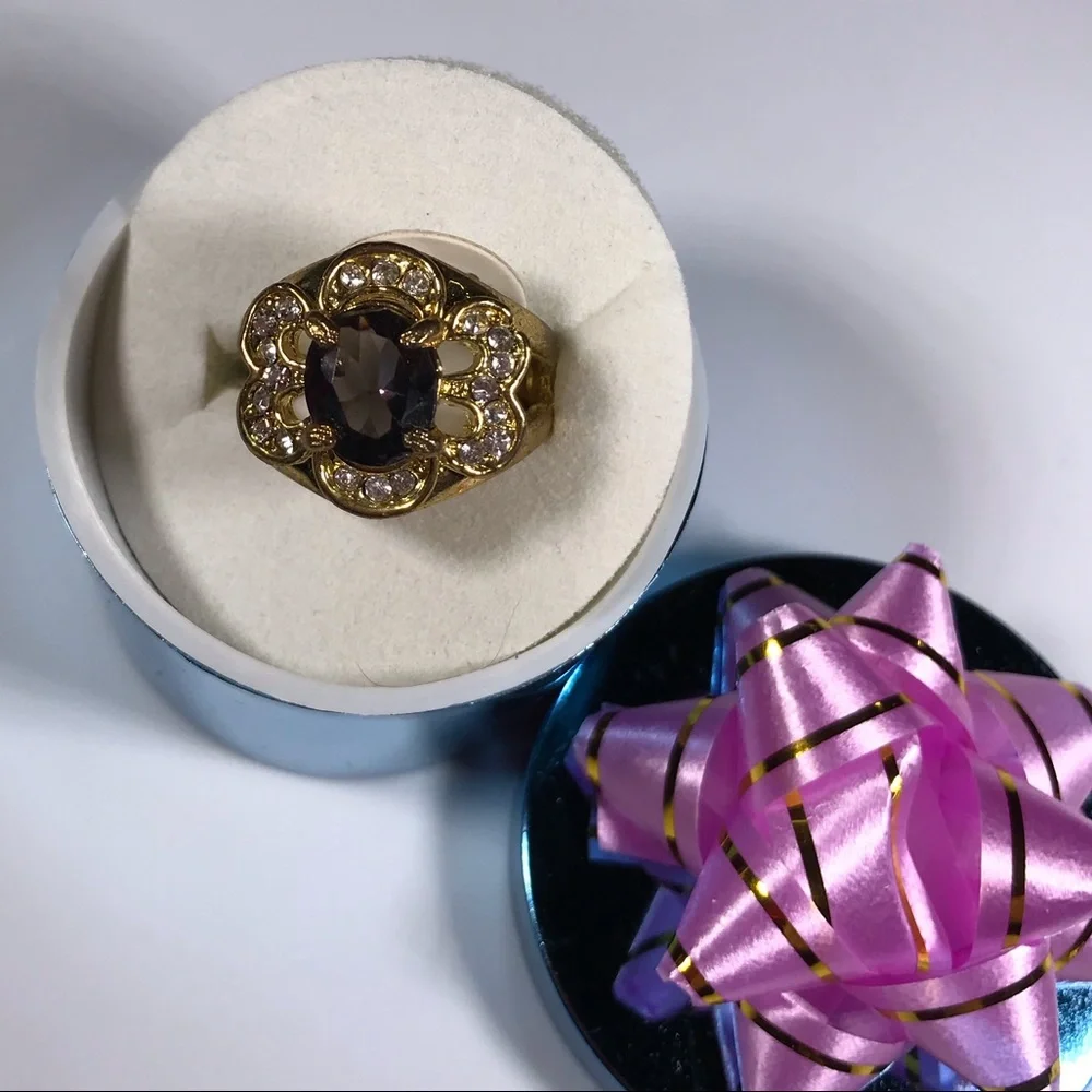 Gorgeous Big Statement Ring Vintage Deadstock New Unique Rare Sparkle Gem